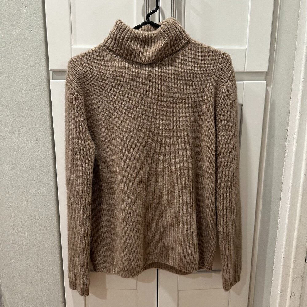 Jenni Kayne Cashmere Turtleneck in Undyed Stone - XS